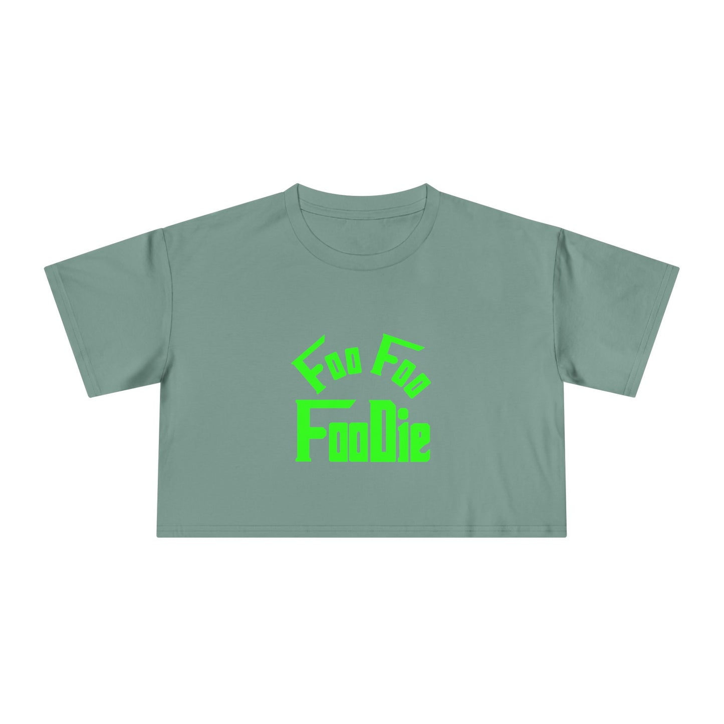 L.O.E.F FOO FOO FOODIE Women Crop Tee(Neon Green)