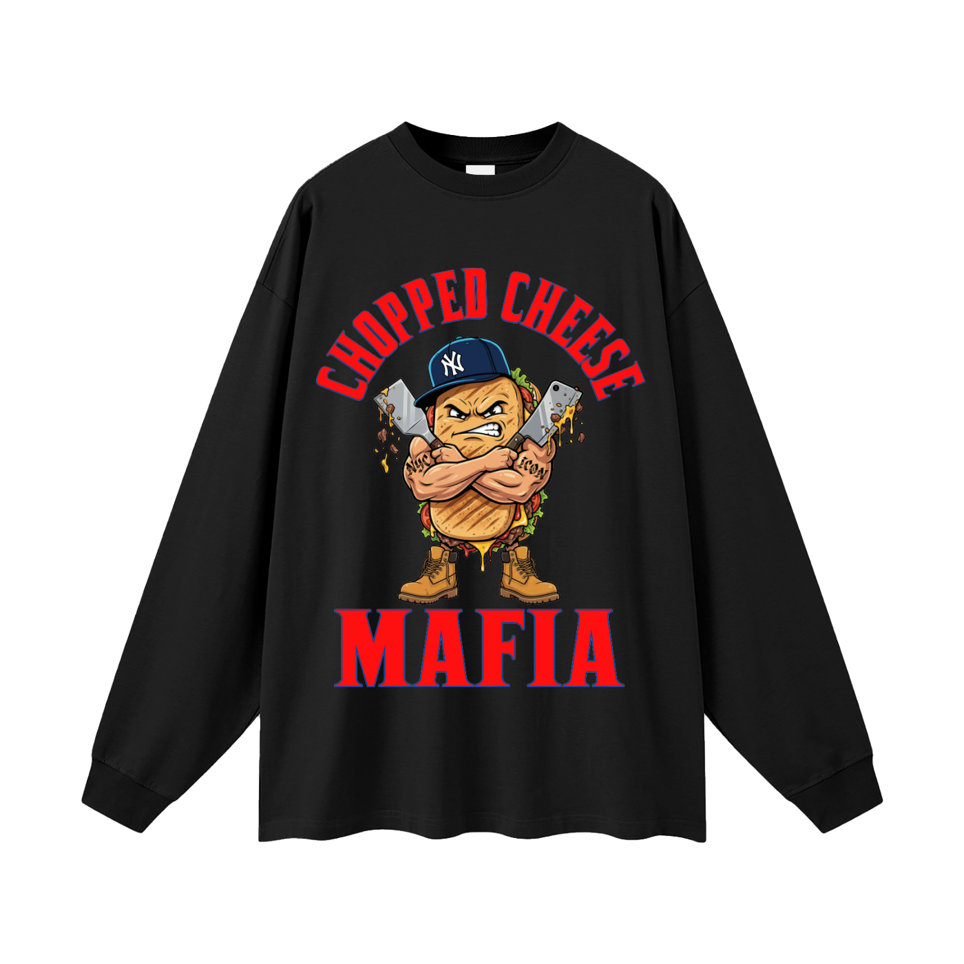 L.O.E.F. Life Chopped Cheese Oversized Unisex Long Sleeve T-Shirt