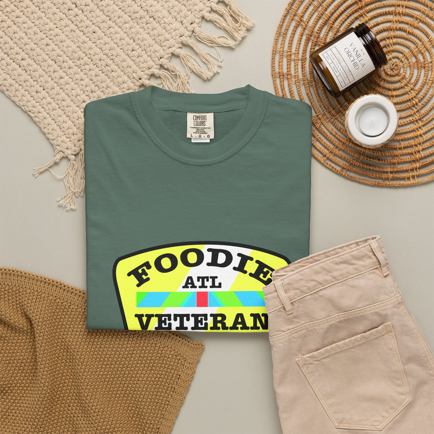 L.O.E.F Foodie Veteran ATL Unisex Tee Shirt (Yellow and Black)