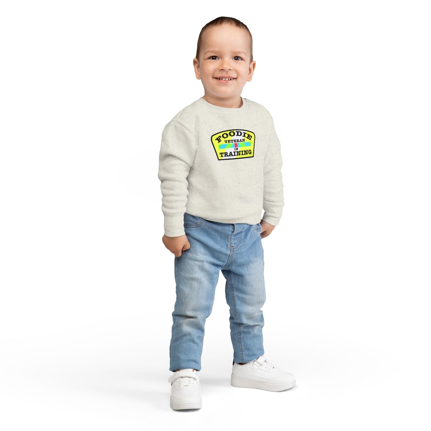 L.O.E.F Foodie Veteran In Training Toddler Sweatshirt (Black and Yellow)