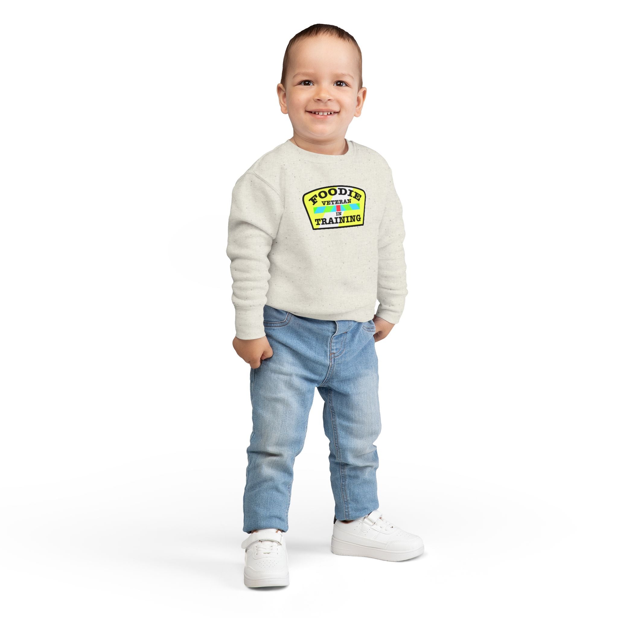 L.O.E.F Foodie Veteran In Training Toddler Sweatshirt (Black and Yellow)
