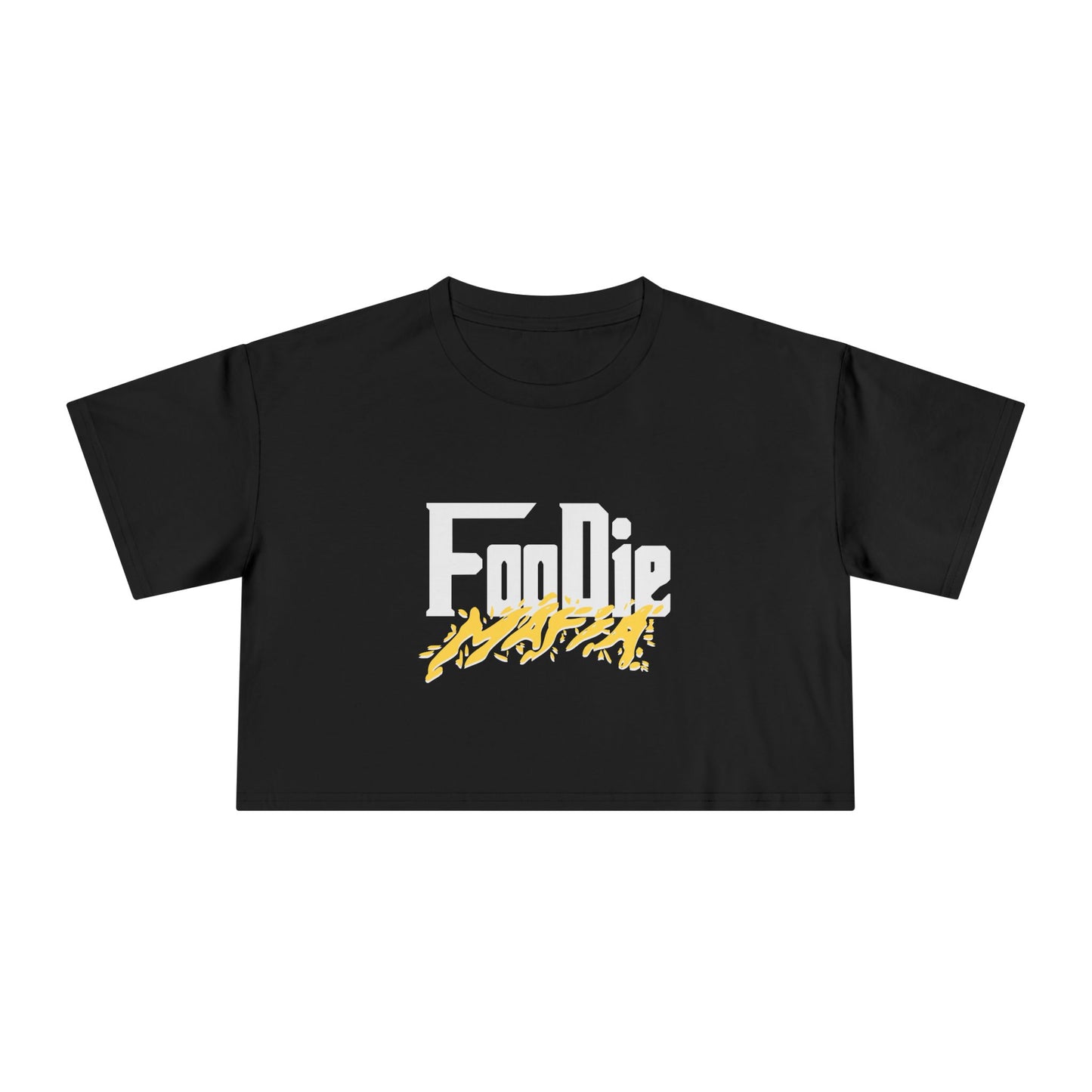 L.O.E.F White Foodie Mafia Women Crop Tee (Mustard)