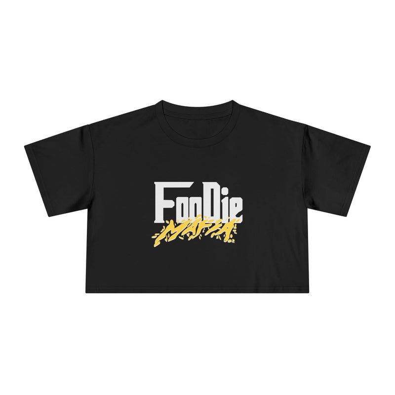 L.O.E.F White Foodie Mafia Women Crop Tee (Mustard)
