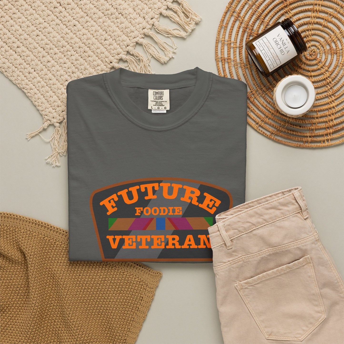 L.O.E.F Future Foodie Veteran Unisex Tee Shirt (Orange)