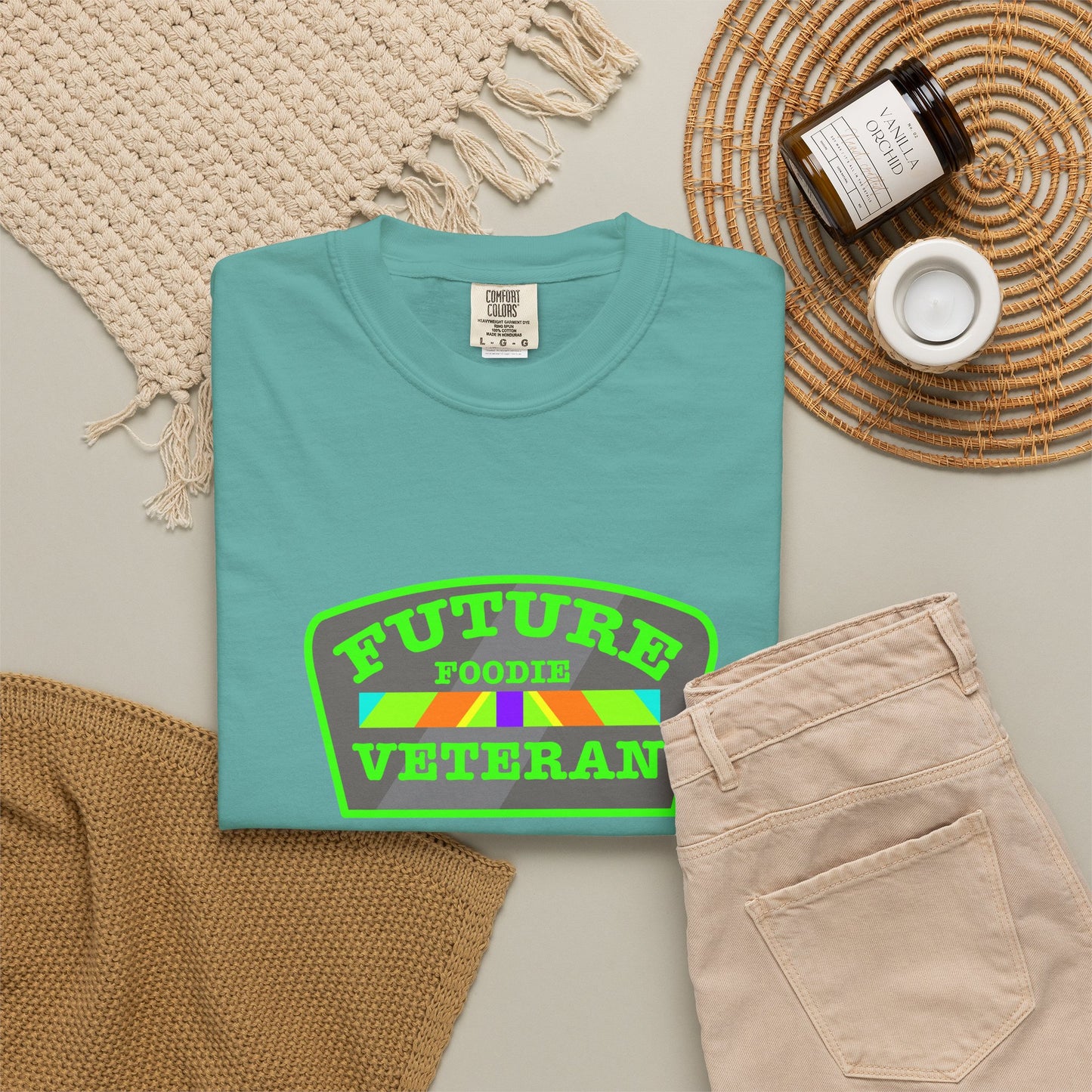 L.O.E.F Future Foodie Veteran Tee Shirt  (Neon Green)