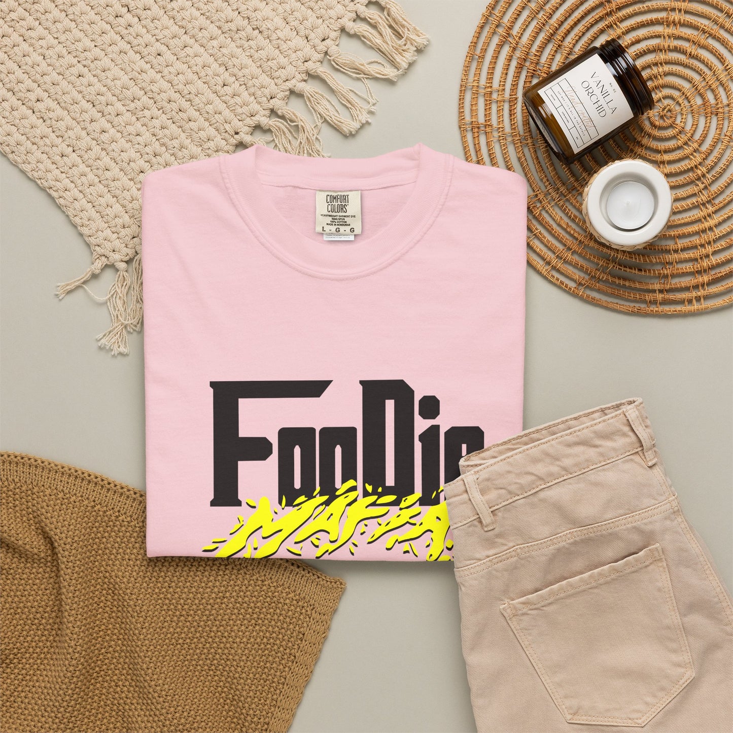 L.O.E.F Foodie Mafia Unisex Tee Shirt (Bright Yellow)