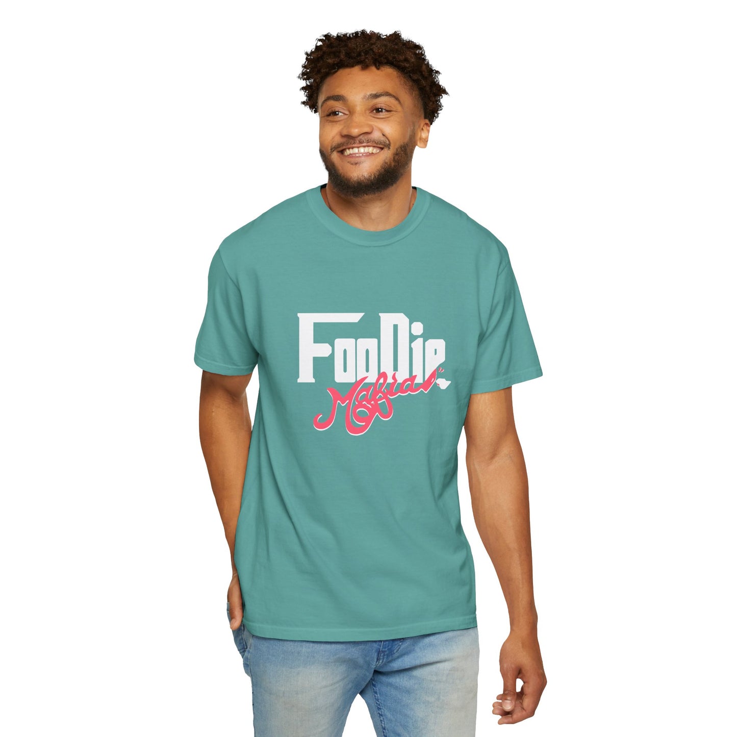 L.O.E.F White Foodie Mafia Unisex Tee shirt (Fiery Red)
