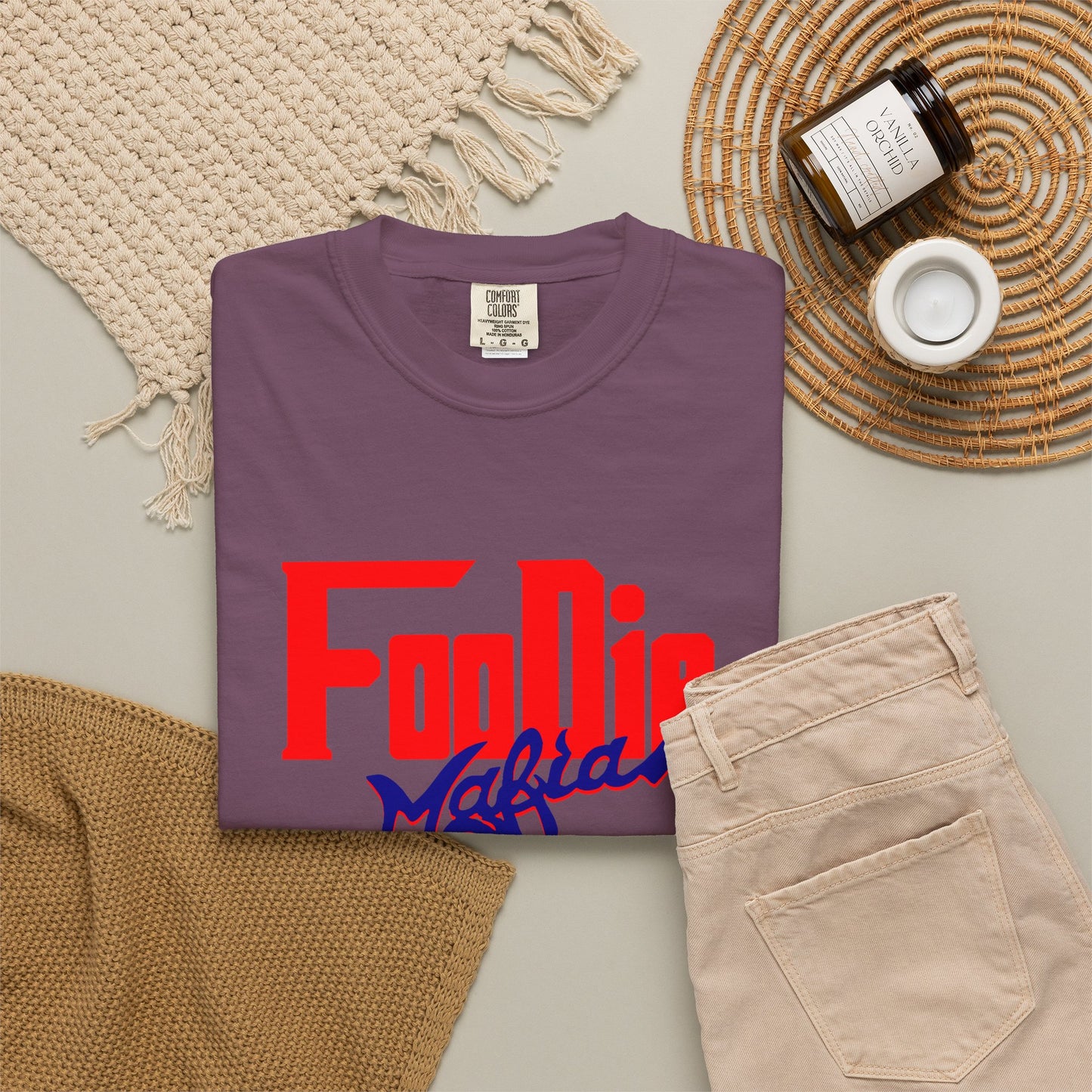 L.O.E.F Red Foodie Mafia Unisex Tee shirt (Dark Blue)