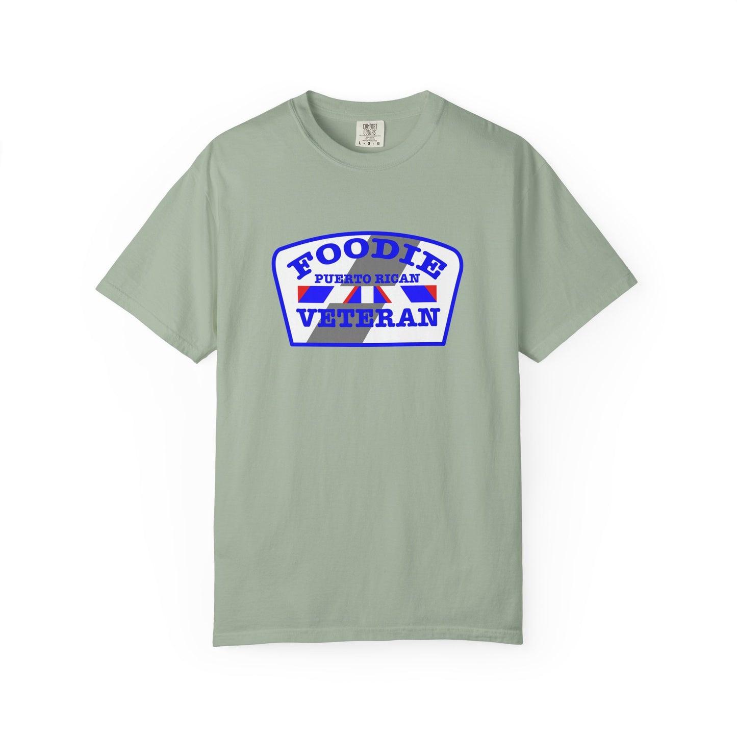 L.O.E.F Foodie Veteran Puerto Rican Unisex Tee Shirt (Blue)