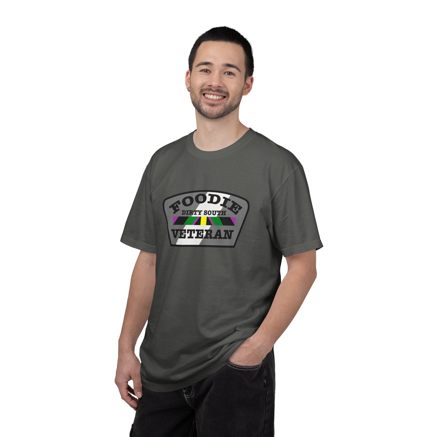 L.O.E.F Foodie Veteran DIRTY SOUTH Unisex Tee Shirt (Gray)