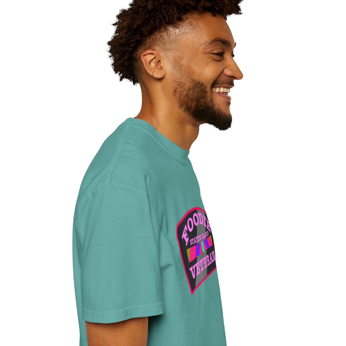 L.O.E.F Foodie Veteran STATEN ISLAND Unisex Tee Shirt (Pink)