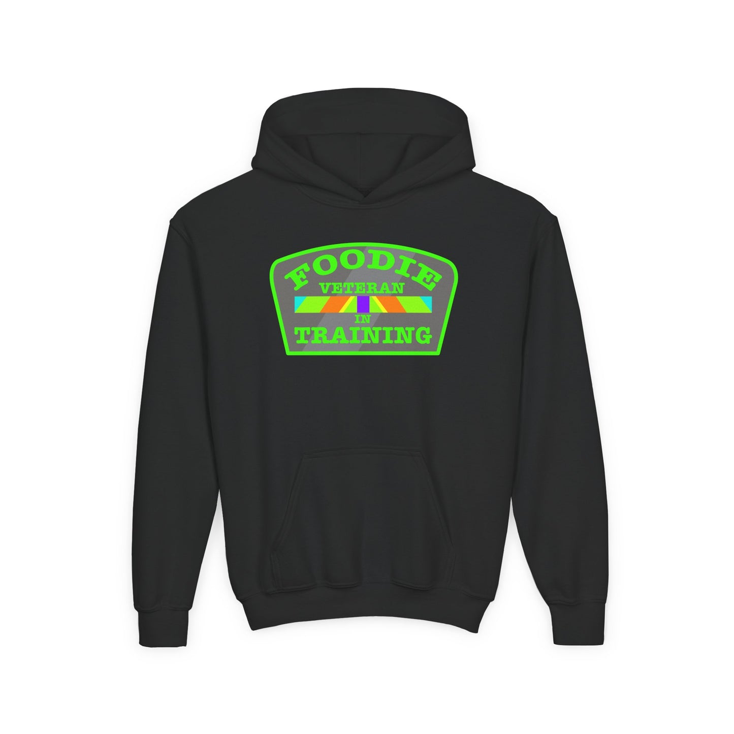 L.O.E.F Foodie Veteran In Training Kids Hoodie (Neon Green)
