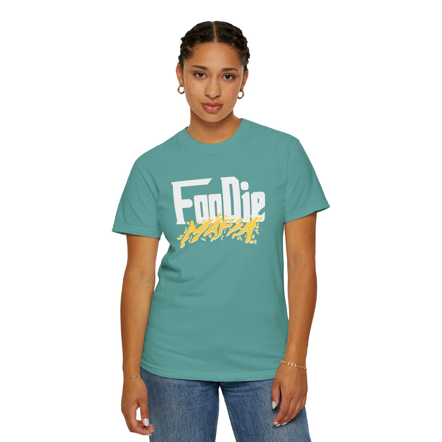 L.O.E.F White Foodie Mafia Unisex Tee Shirt (Yellow)