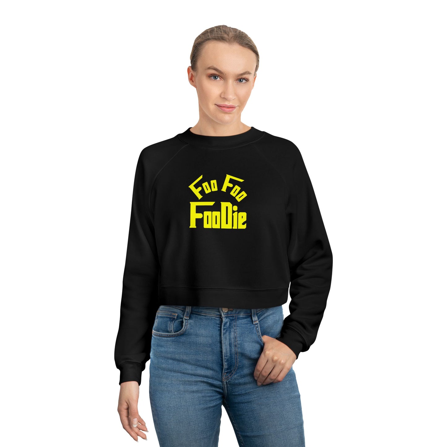 L.O.E.F Women's Cropped Pullover (Bright Yellow)