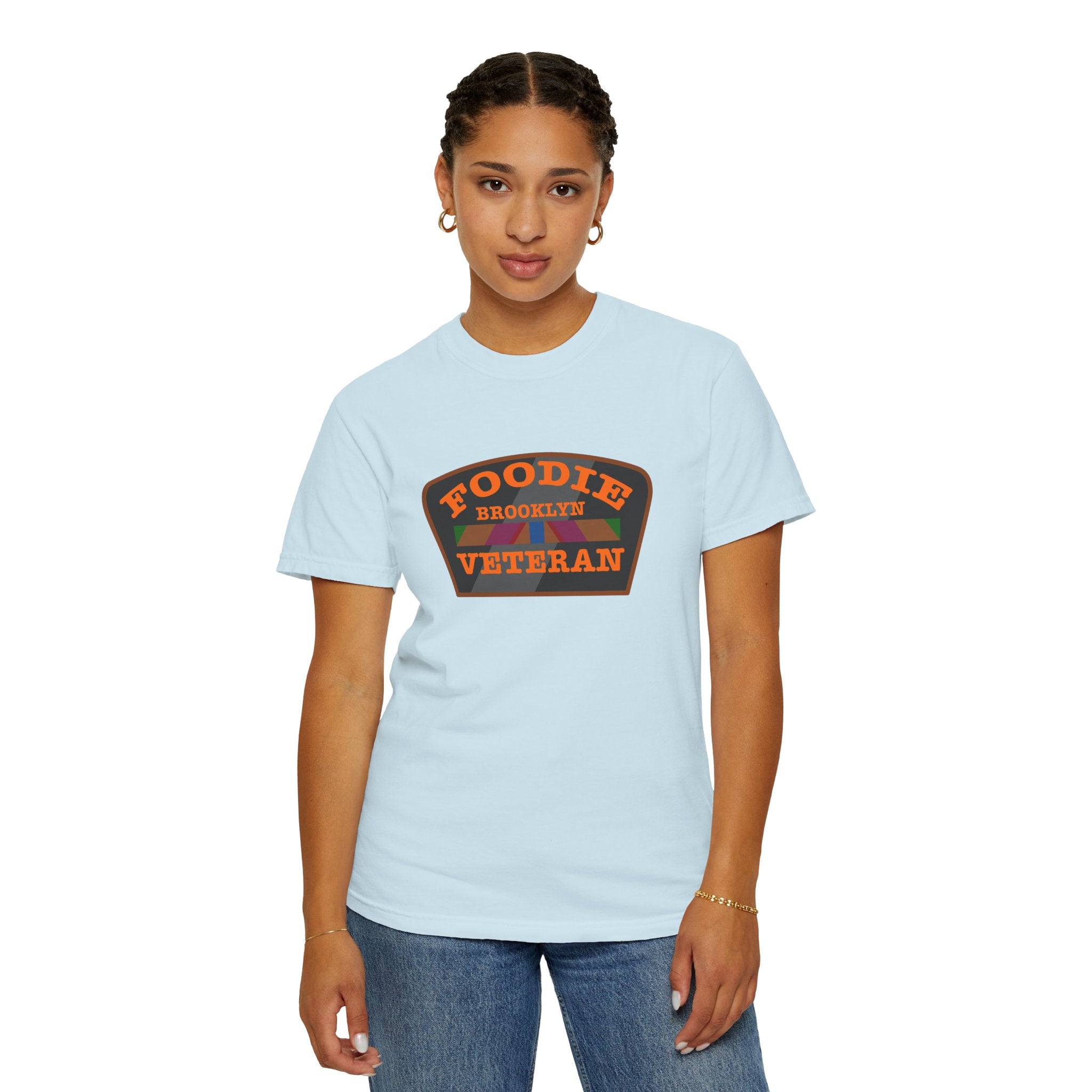 L.O.E.F Foodie Veteran BROOKLYN Unisex Tee Shirt (Orange)