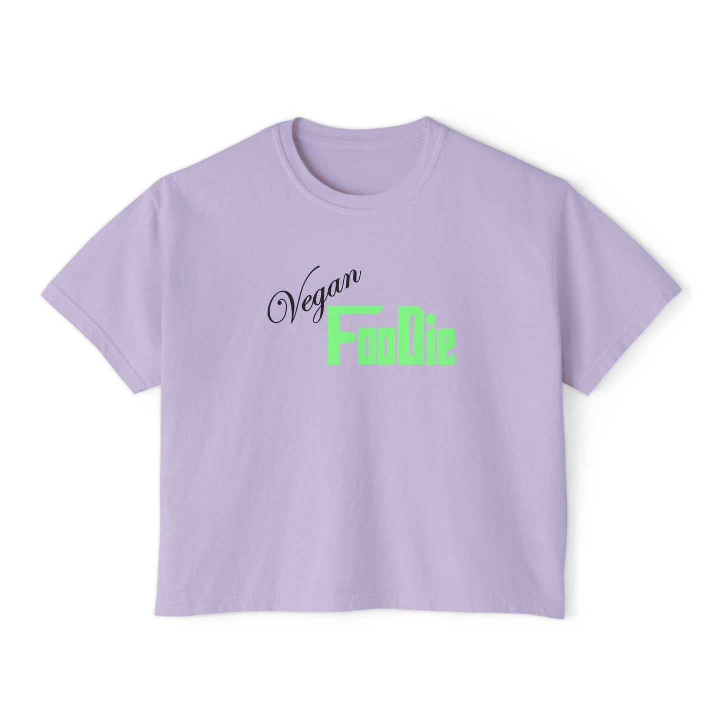 L.OE.F Women Vegan Foodie Boxy Tee (Mint Green)