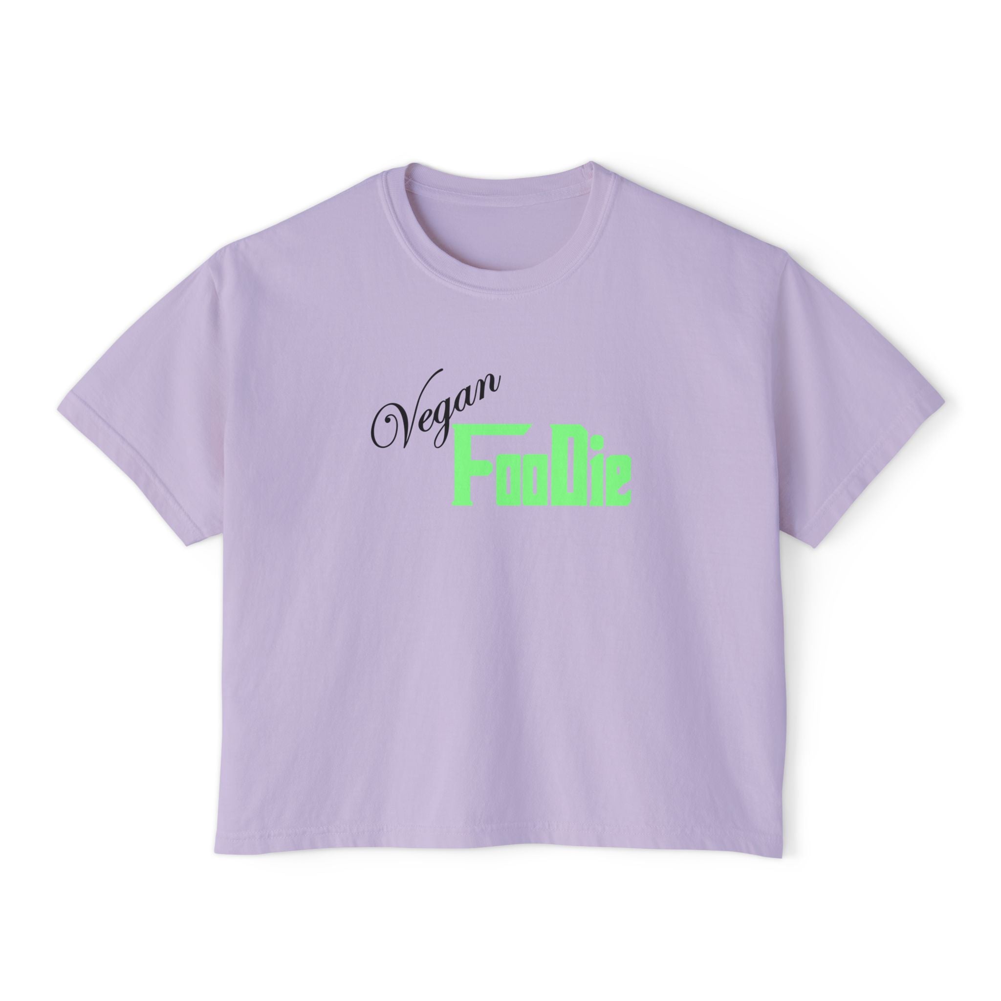 L.OE.F Women Vegan Foodie Boxy Tee (Mint Green)