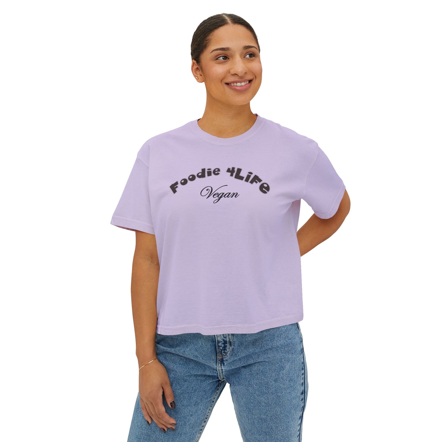 L.O.E.F Foodie 4Life Vegan Boxy Tee (Black)