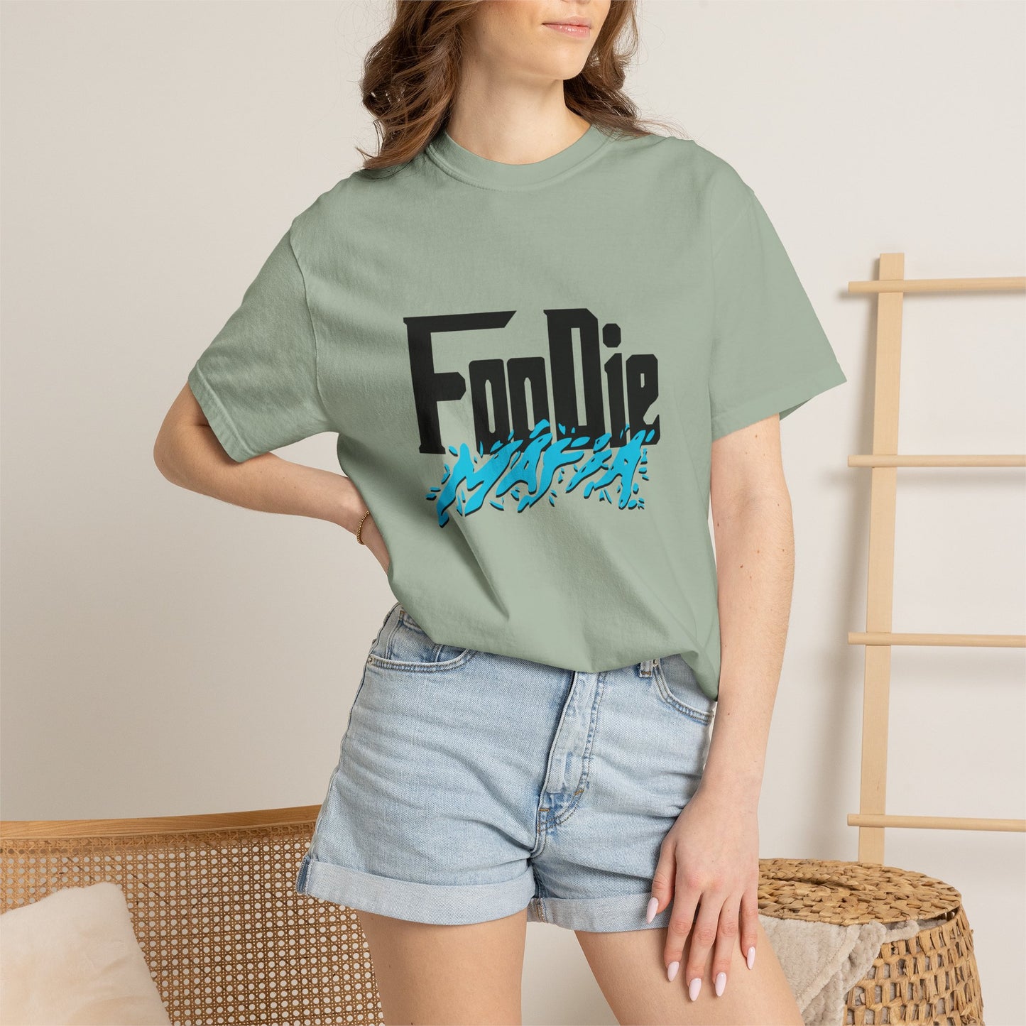 L.O.E.F Foodie Mafia Unisex Tee Shirt (Aqua Blue)