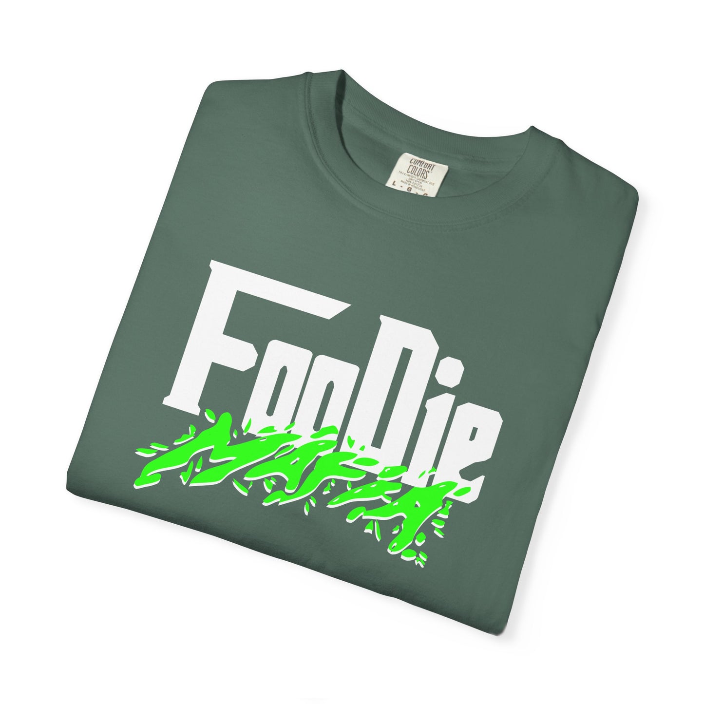 L.O.E.F White Foodie Mafia Unisex Tee Shirt (Neon Green)