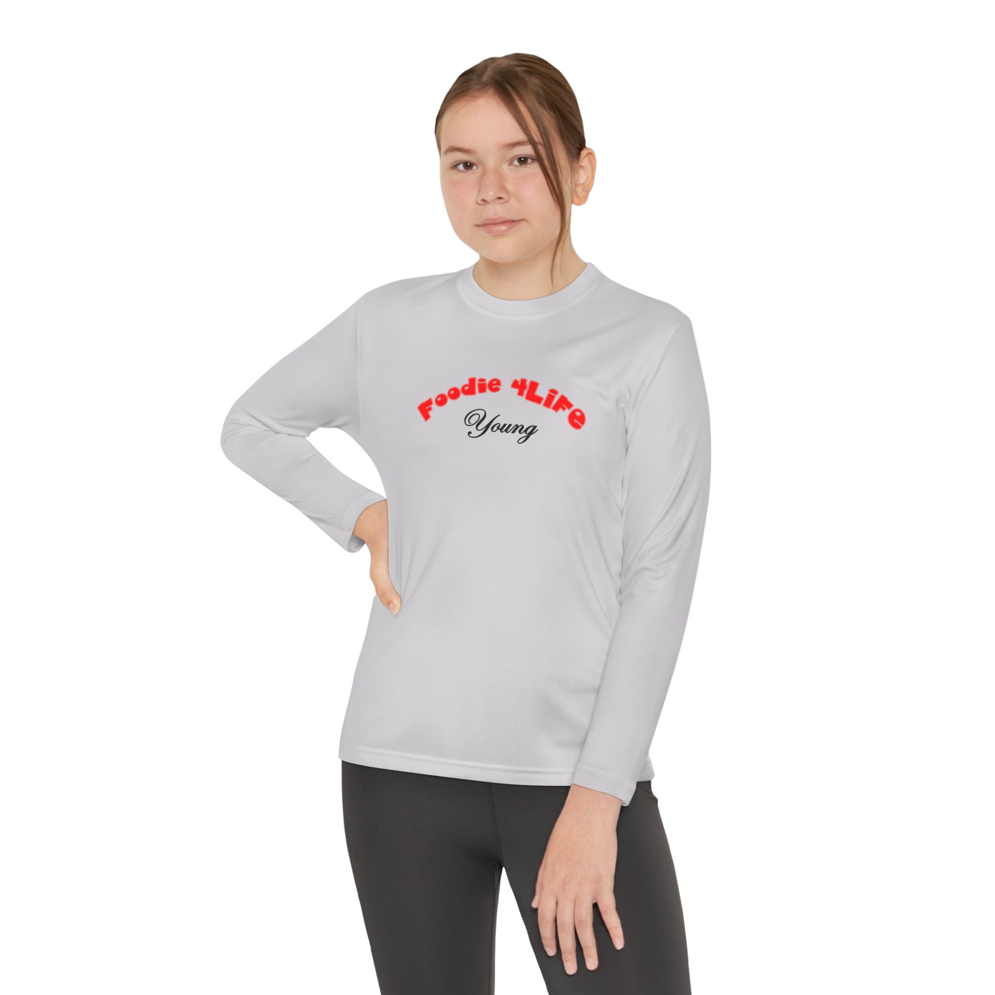 L.O.E.F Foodie 4Life Young Long Sleeve Tee  (Fiery Red)