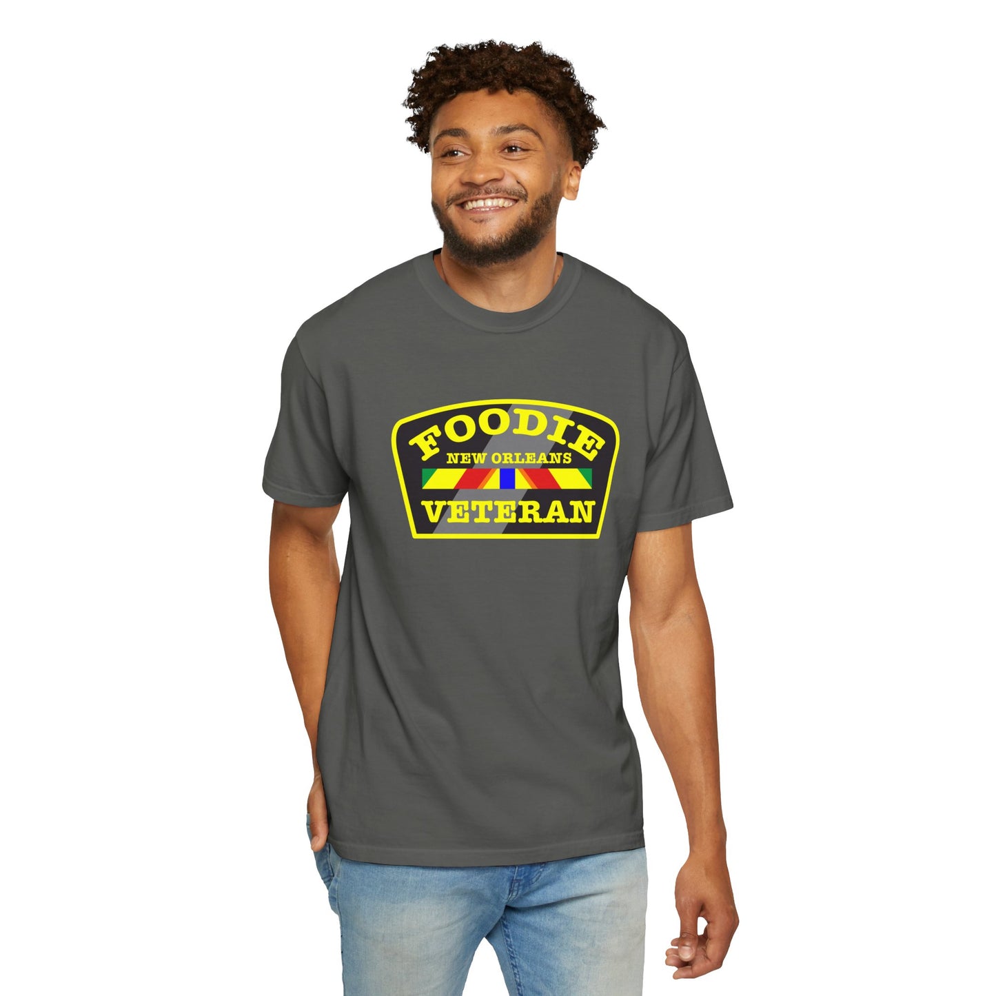 L.O.E.F Foodie Veteran NEW ORLEANS Unisex Tee Shirt (Yellow)