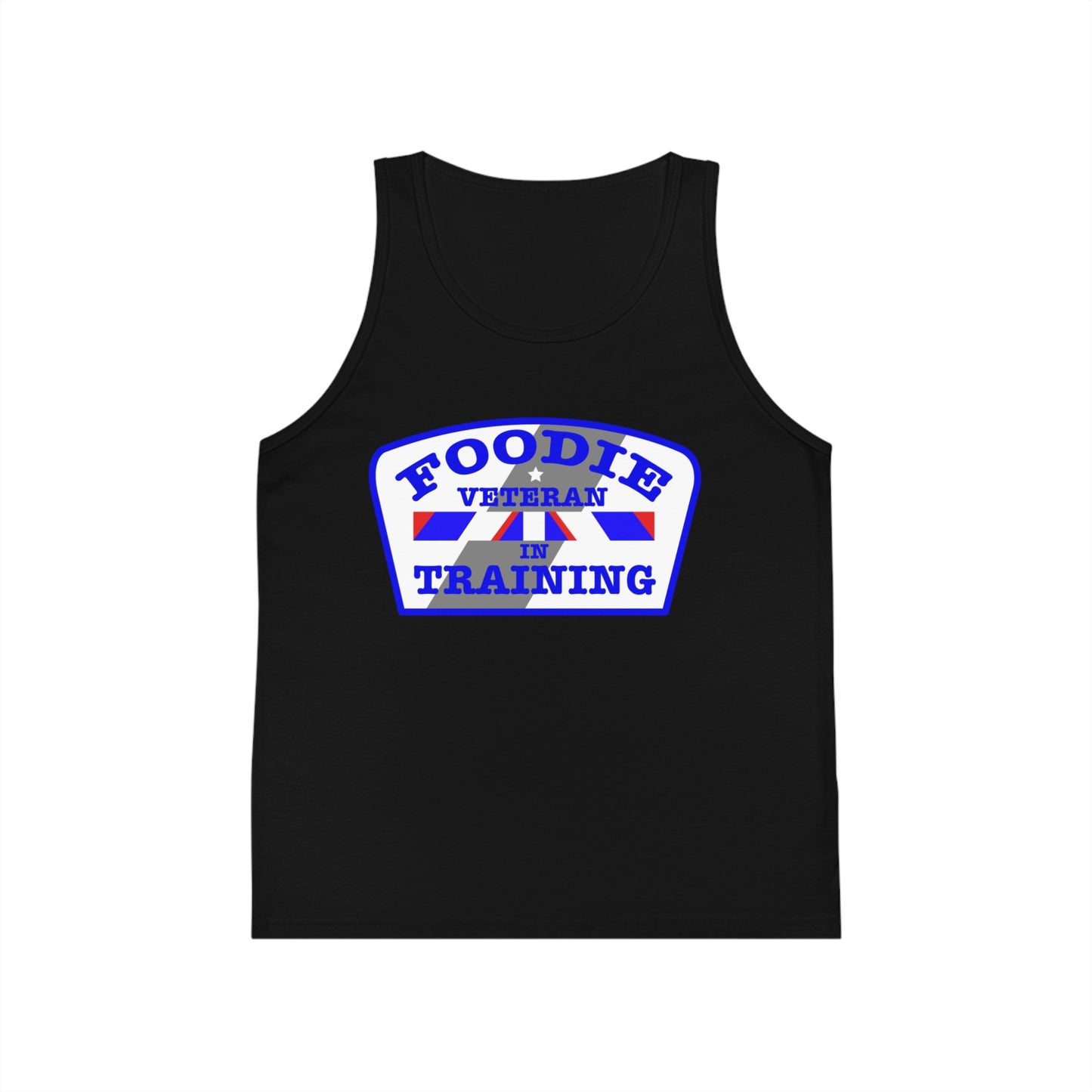L.O.E.F Foodie Veteran In Training Kids Tank Top (Blue)