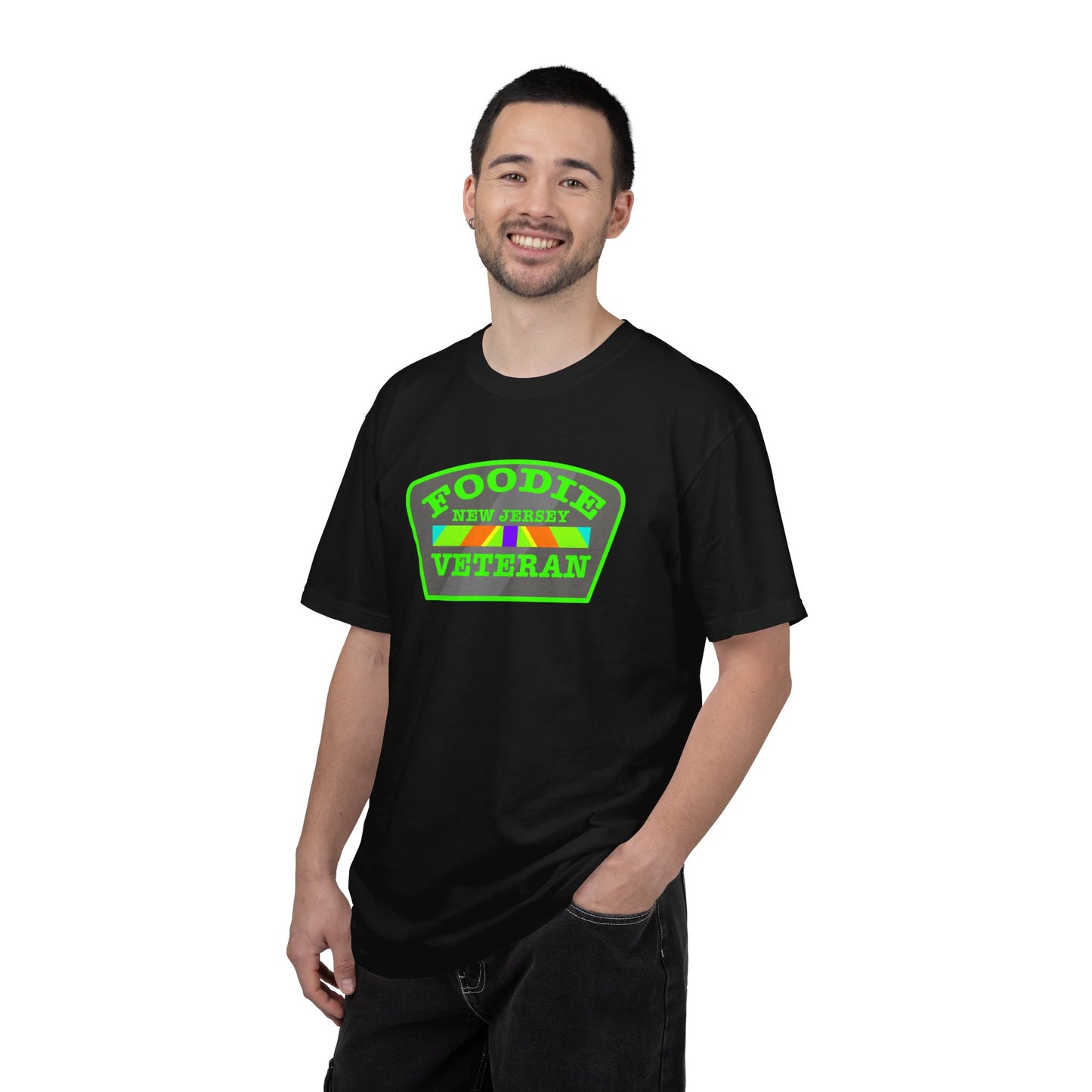 L.O.E.F Foodie Veteran NEW JERSEY Unisex Tee Shirt (Neon Green)