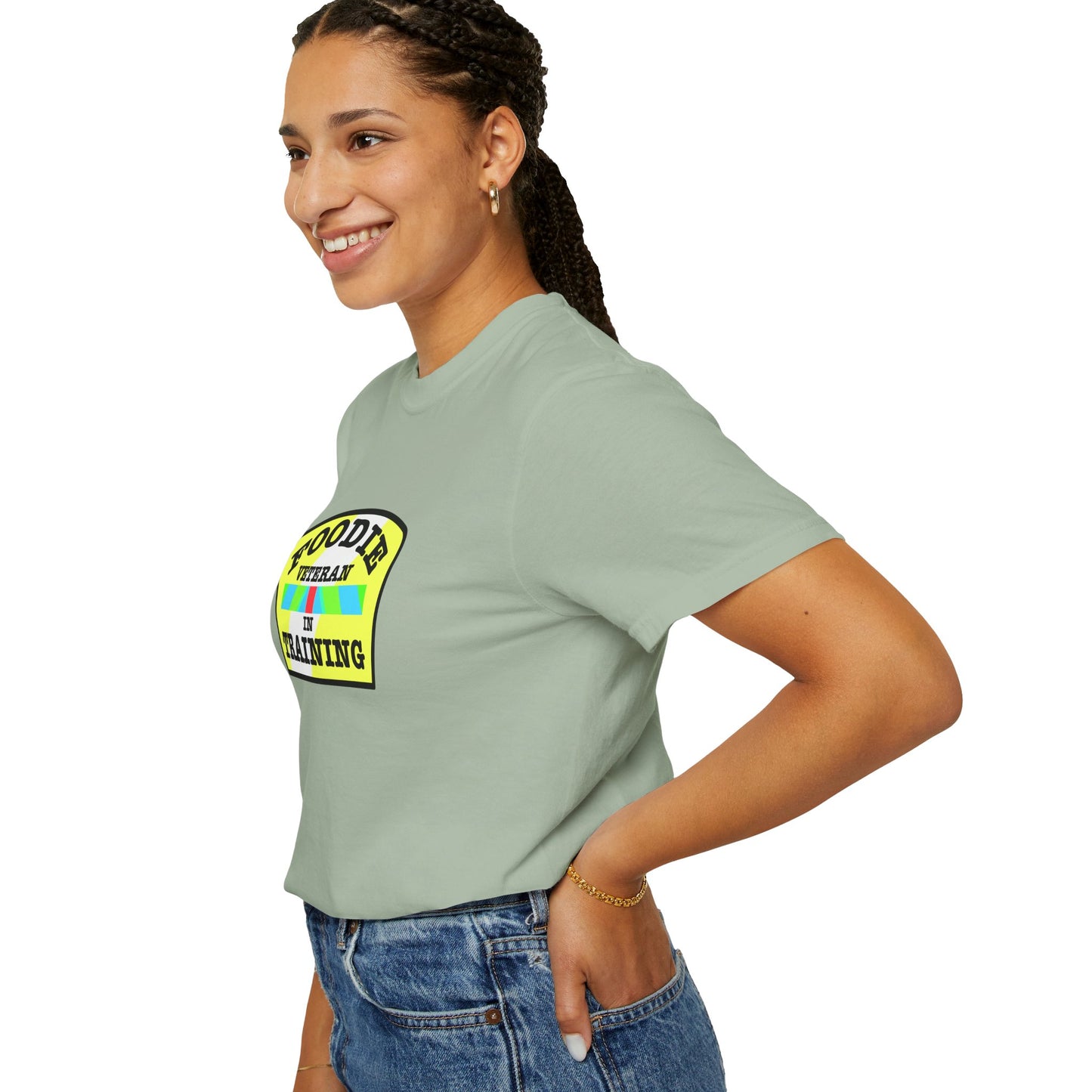 L.O.E.F Foodie Veteran IN TRAINING Unisex Tee Shirt (Yellow and Black)