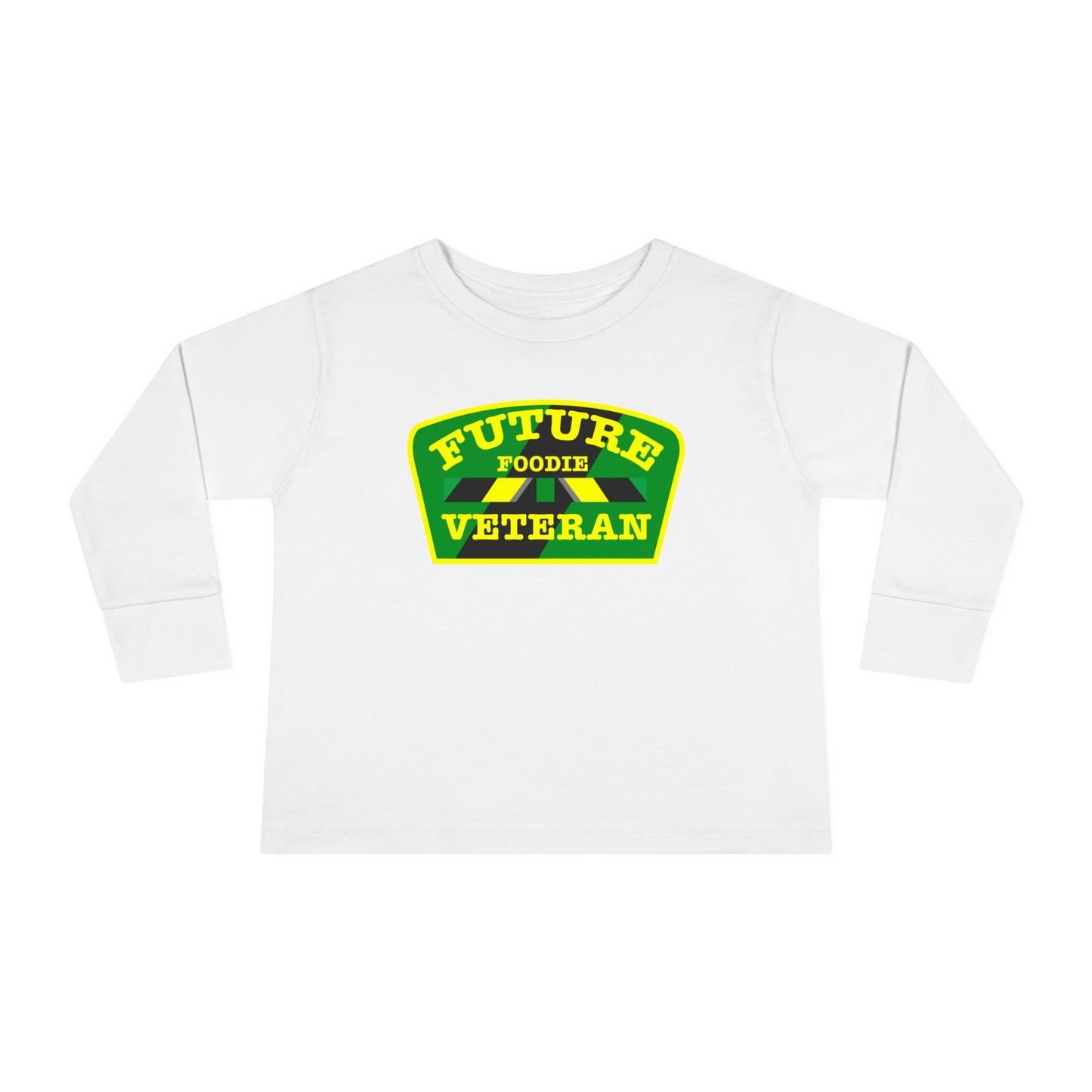 L.O.E.F Future Foodie Veteran Toddler Long Sleeve Tee (Green and Yellow)