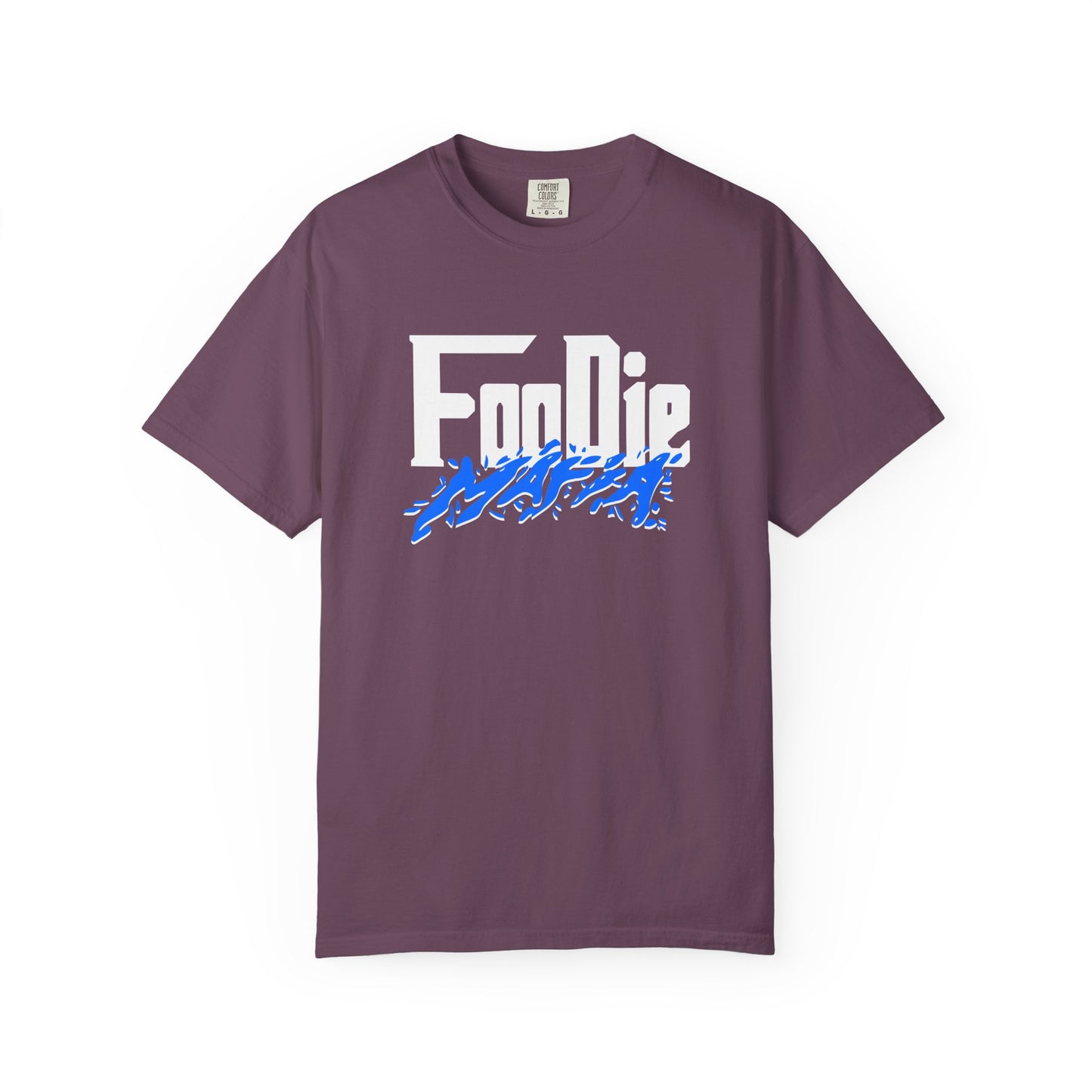 L.O.E.F White Foodie Mafia Unisex Tee Shirt (Blue)