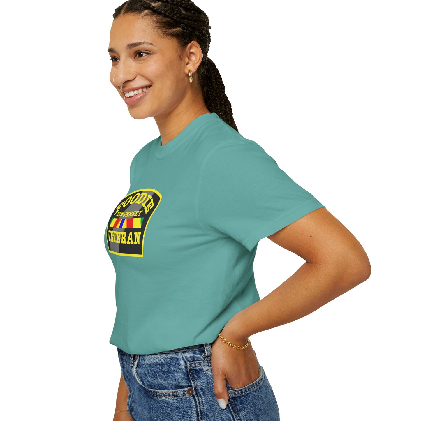 L.O.E.F Foodie Veteran NEW JERSEY Unisex Tee Shirt (Yellow)