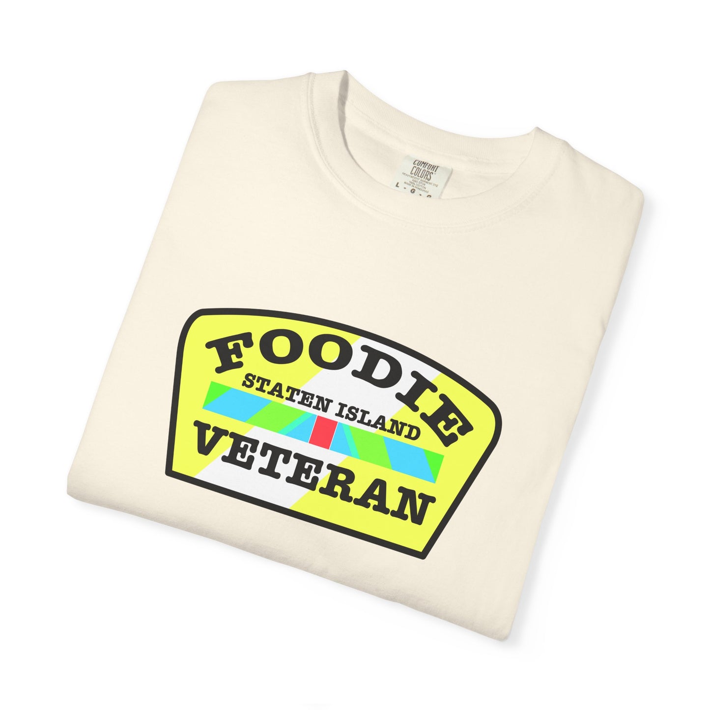 L.O.E.F Foodie Veteran STATEN ISLAND Unisex Tee Shirt (Yellow and Black)