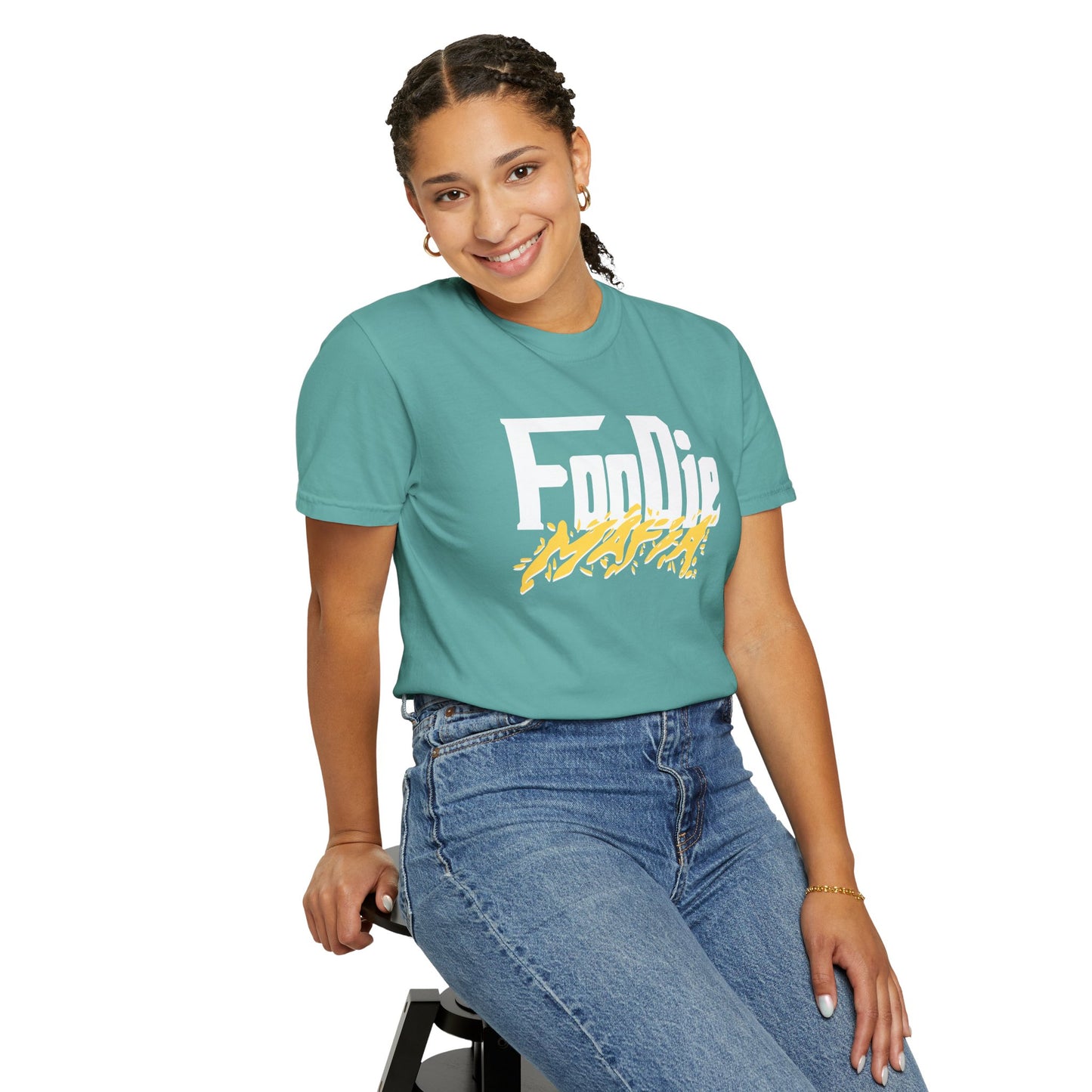 L.O.E.F White Foodie Mafia Unisex Tee Shirt (Yellow)