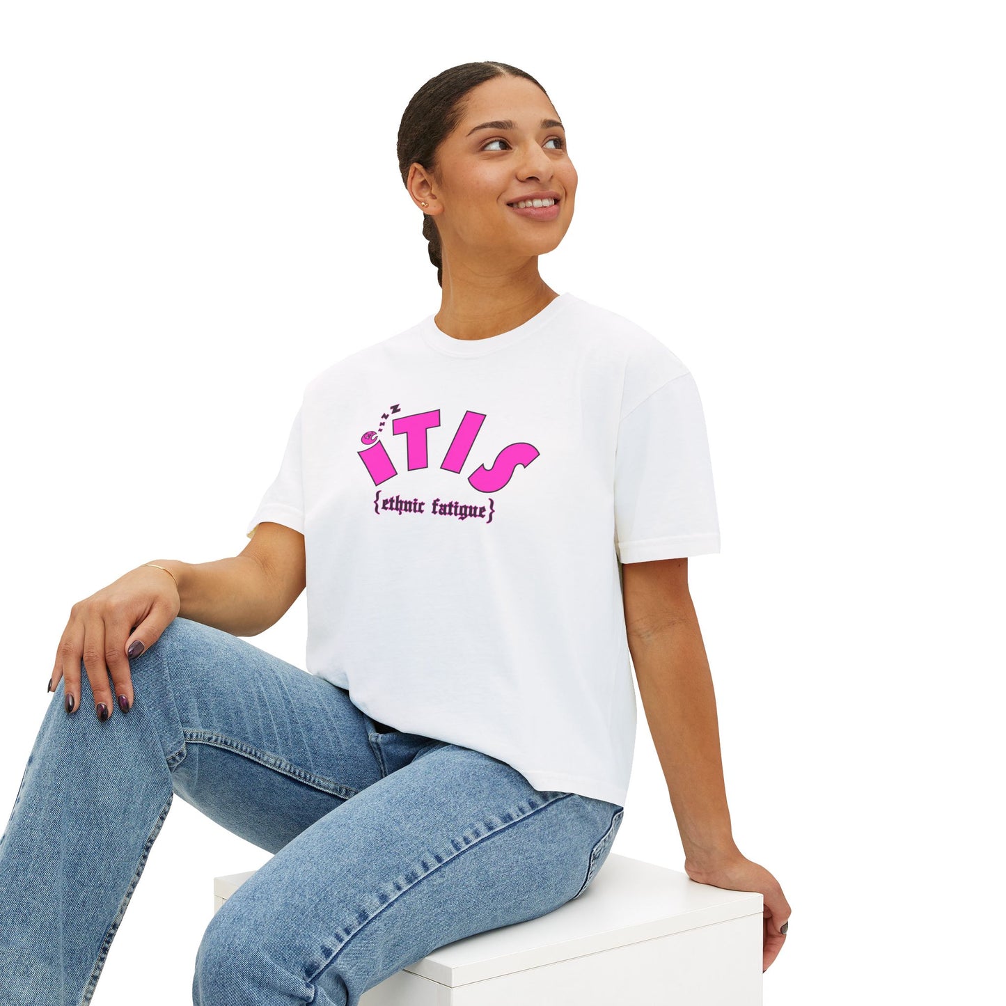 L.O.E.F ITIS Women Boxy Tee (Pink)