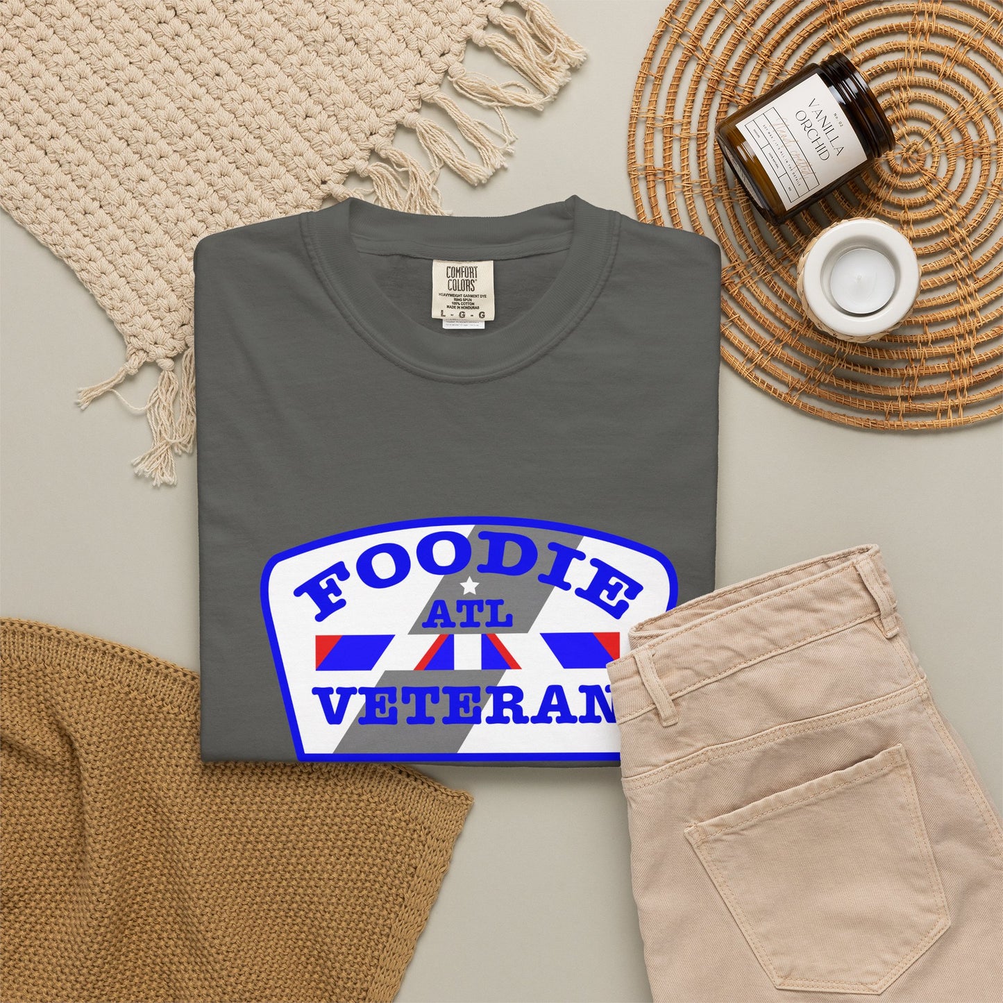 L.O.E.F Foodie Veteran ATL Unisex Tee Shirt (Blue)