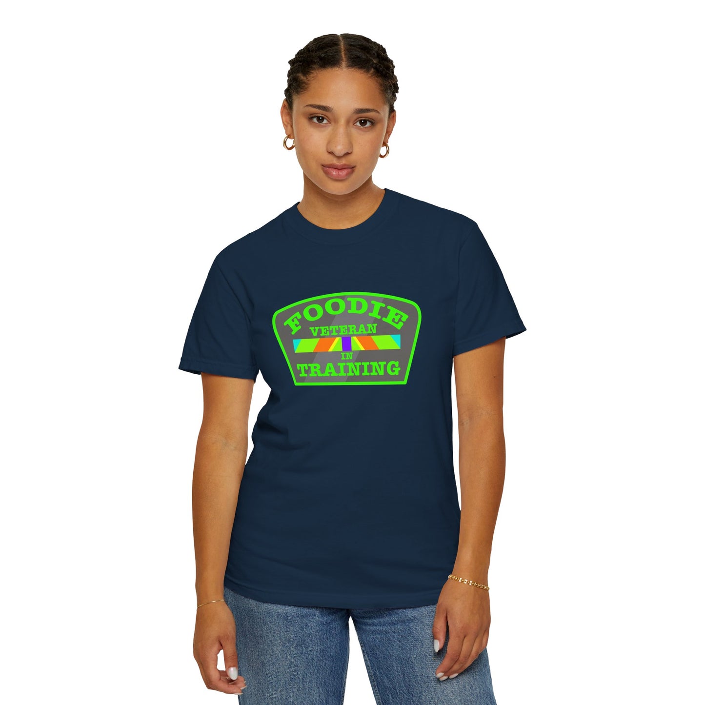 L.O.E.F Foodie Veteran IN TRAINING Unisex Tee Shirt (Neon Green)