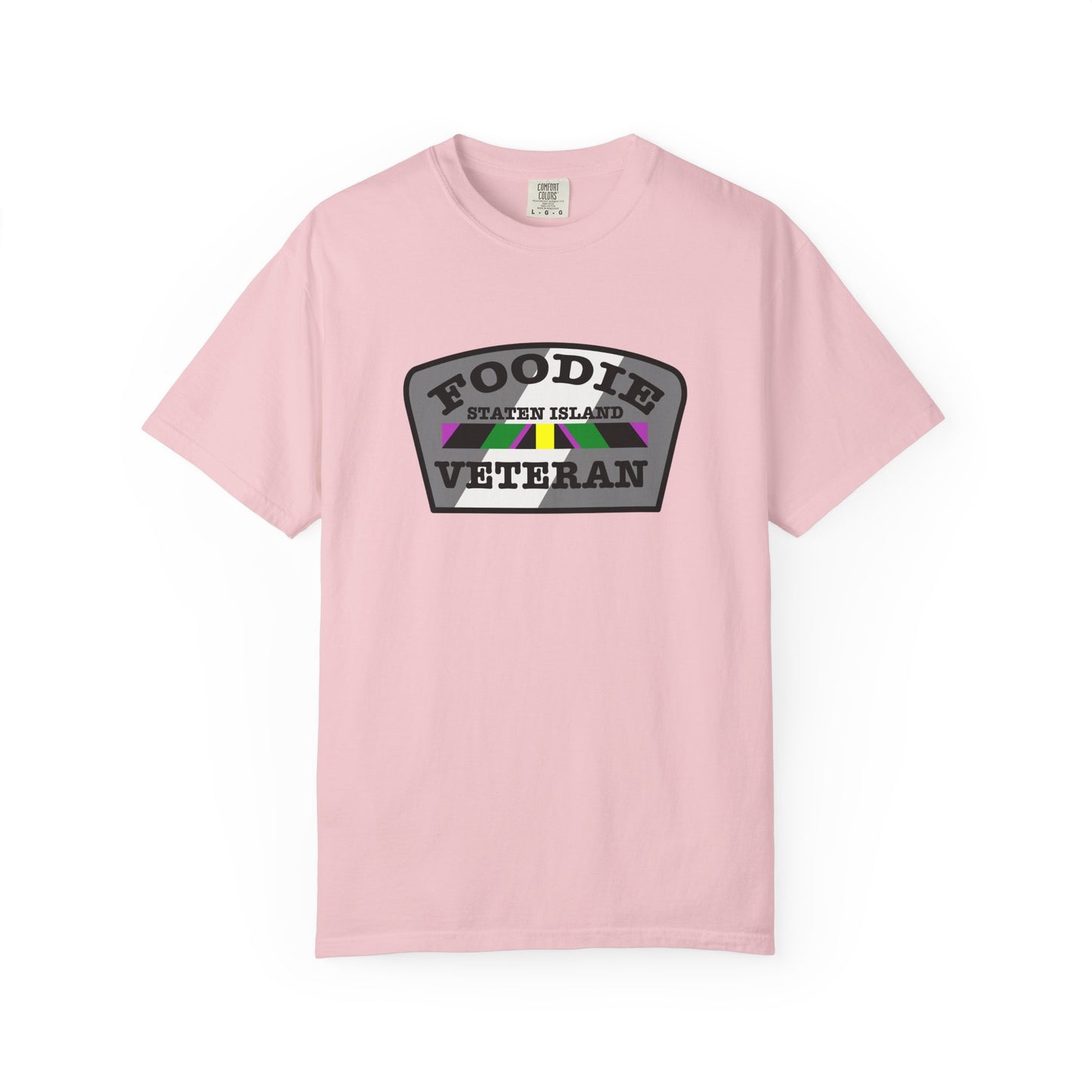 L.O.E.F Foodie Veteran STATEN ISLAND Unisex Tee Shirt (Gray)
