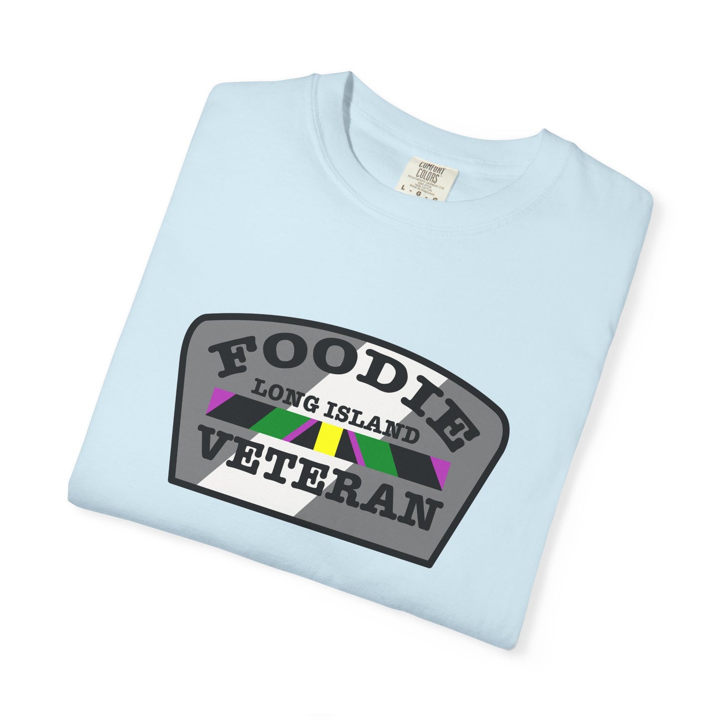 L.O.E.F Foodie Veteran Long Island Unisex Tee Shirt (Gray)