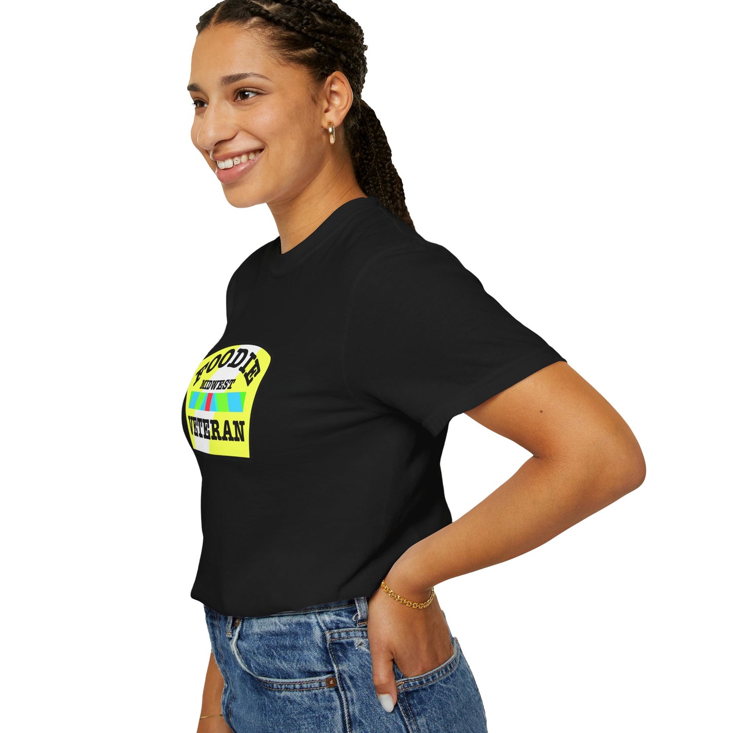 L.O.E.F Foodie Veteran MIDWEST Unisex Tee Shirt (Black and Yellow)