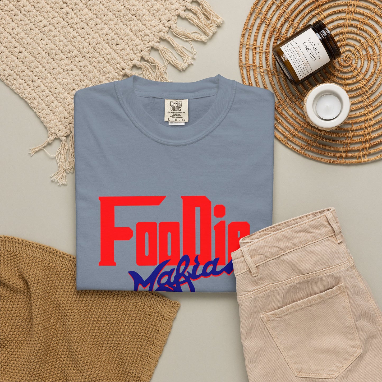 L.O.E.F Red Foodie Mafia Unisex Tee shirt (Dark Blue)