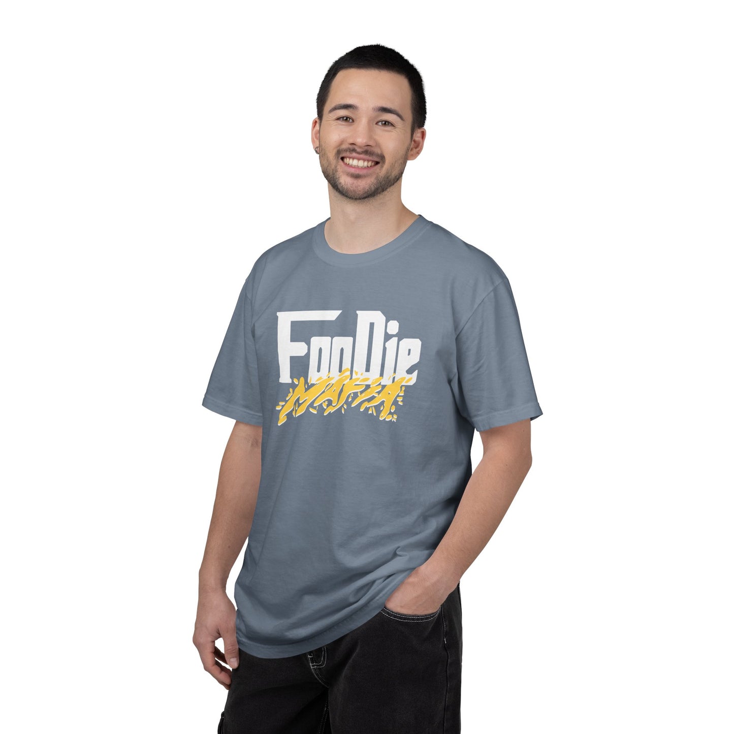 L.O.E.F White Foodie Mafia Unisex Tee Shirt (Yellow)