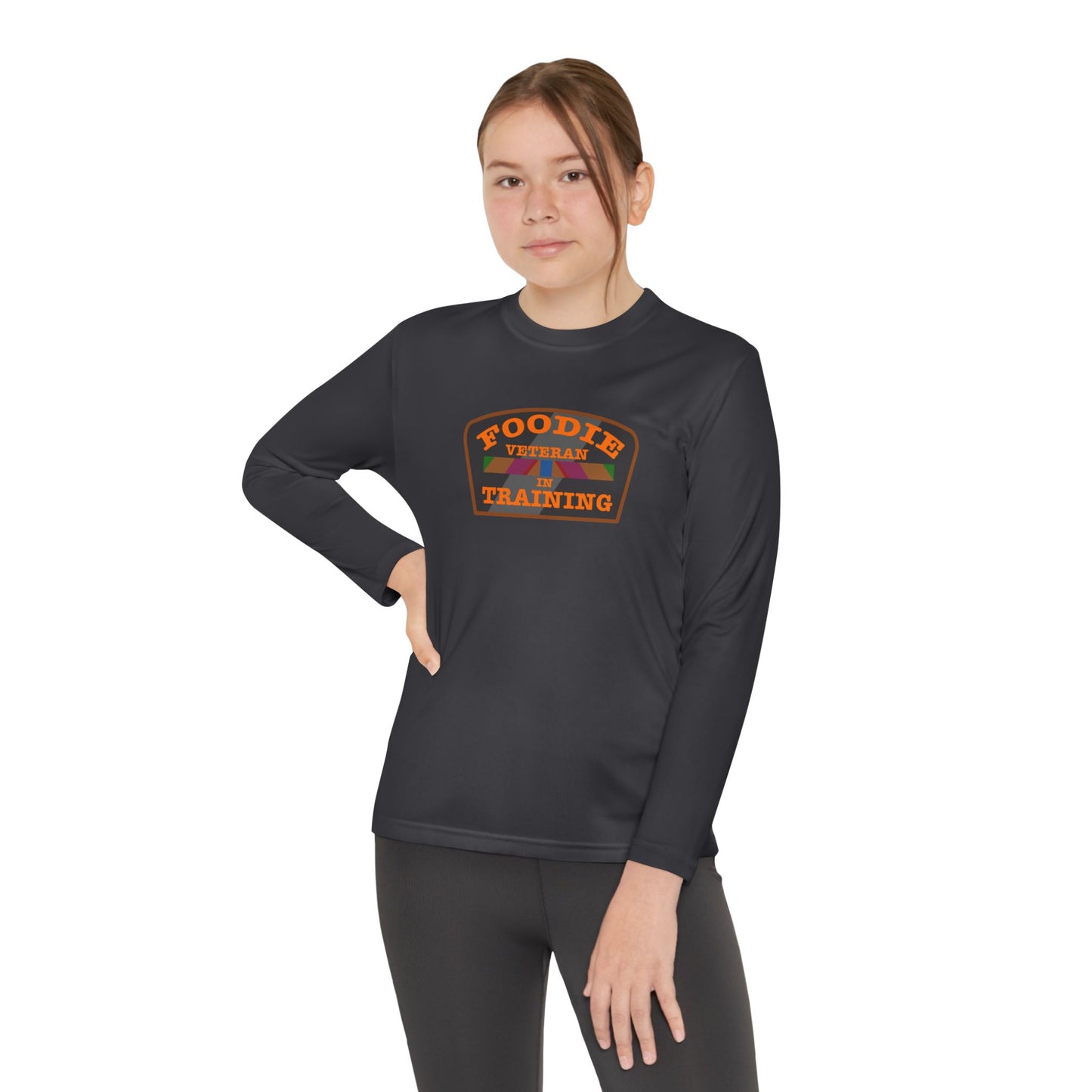L.O.E.F Foodie Veteran In Training Youth Long Sleeve Tee (Orange)