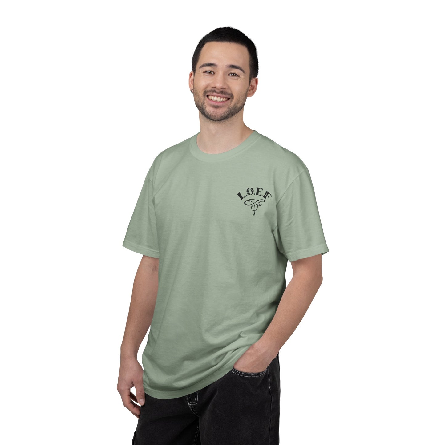 L.O.E.F LIFESTYLE OF EVERYDAY FOODIES Unisex Tee Shirt (Black)