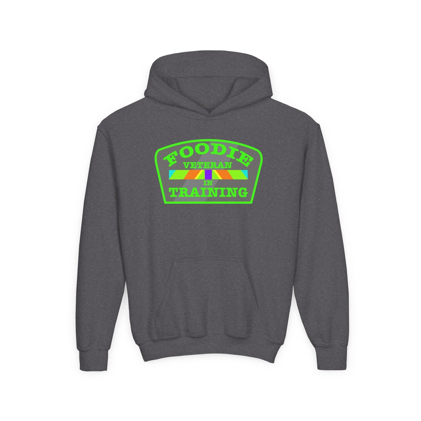 L.O.E.F Foodie Veteran In Training Kids Hoodie (Neon Green)