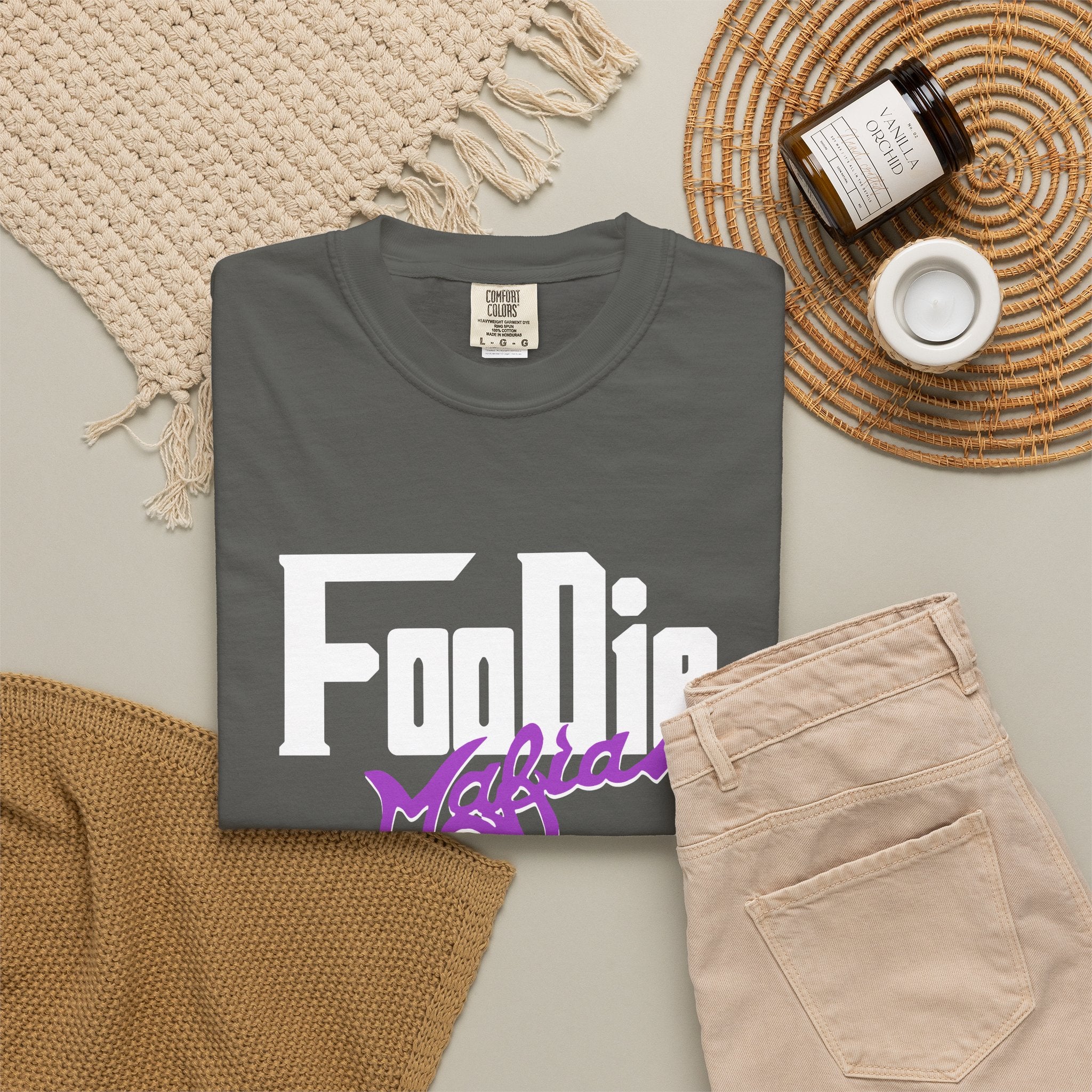L.O.E.F Foodie Mafia Unisex Tee Shirt  (Purple)
