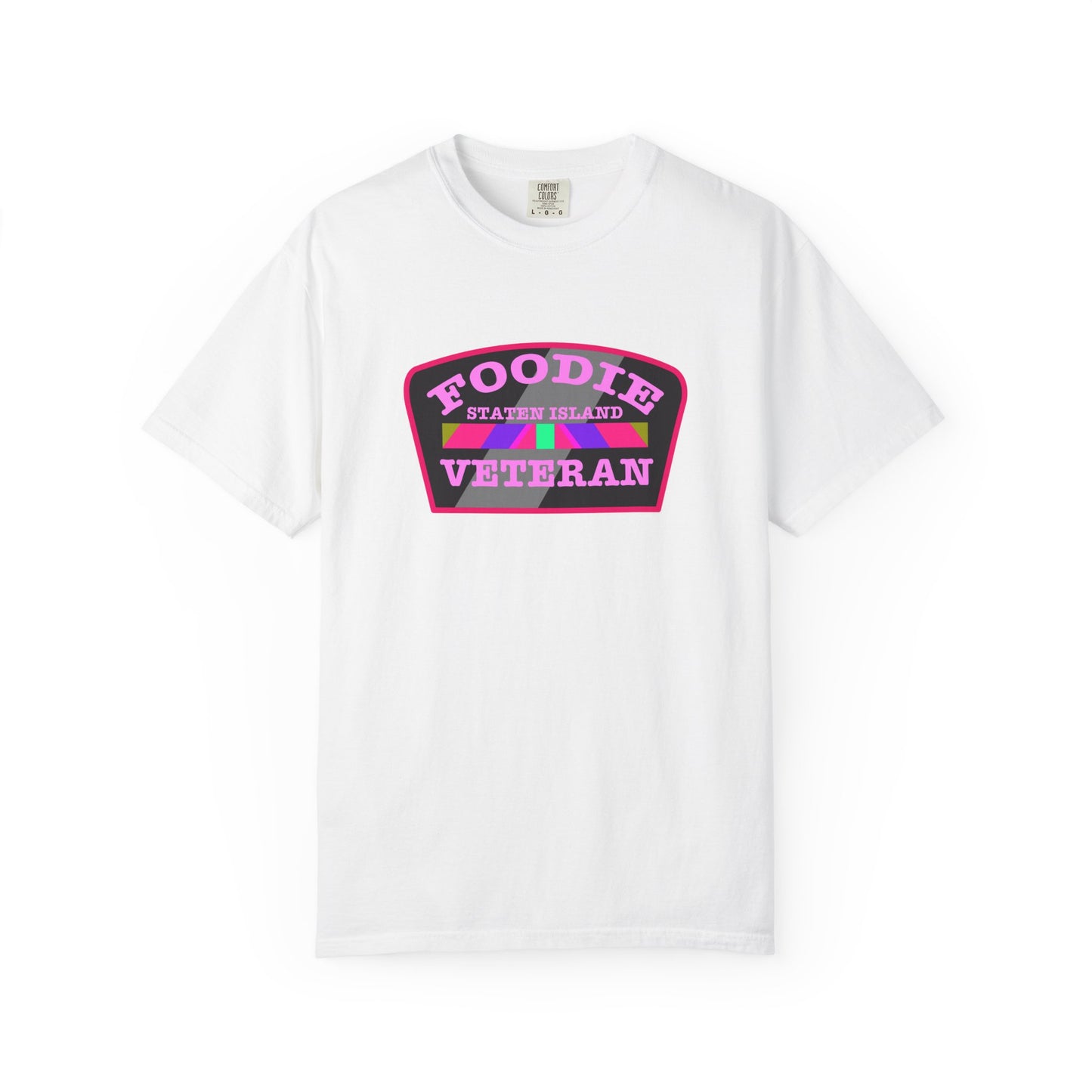 L.O.E.F Foodie Veteran STATEN ISLAND Unisex Tee Shirt (Pink)