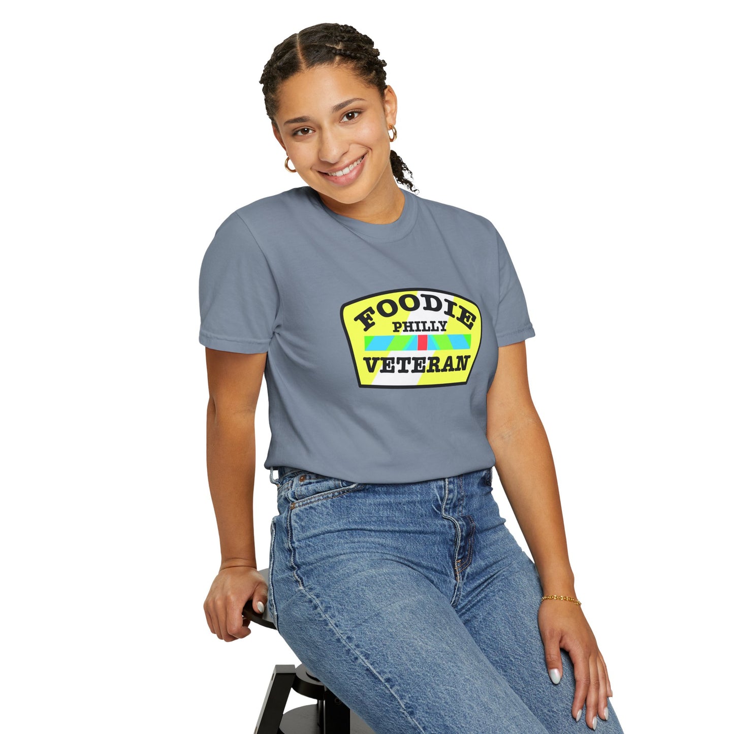 L.O.E.F Foodie Veteran PHILLY Unisex Tee Shirt (Yellow and Black)