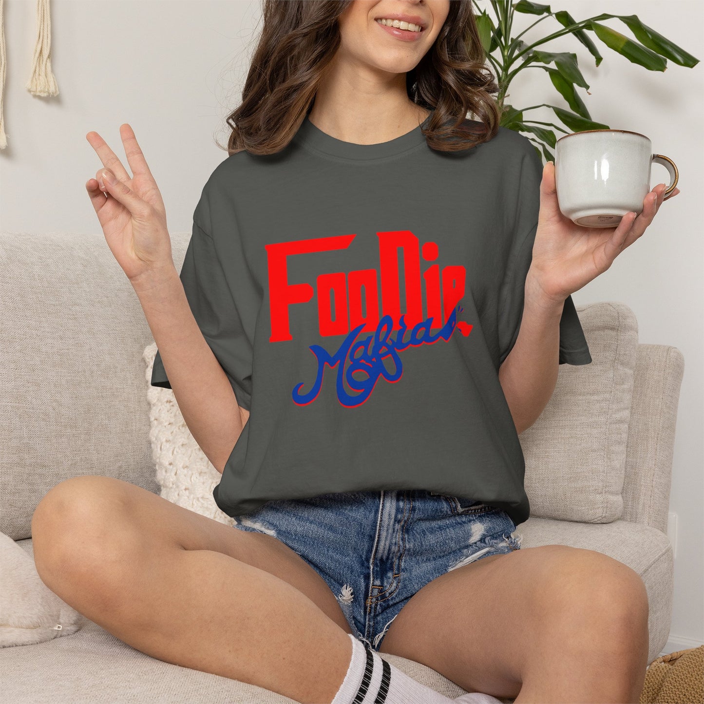 L.O.E.F Red Foodie Mafia Unisex Tee shirt (Cobalt Blue)