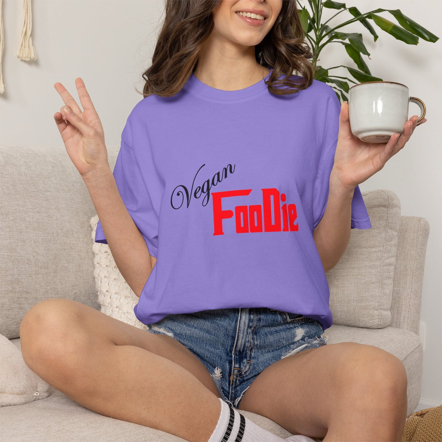 L.O.E.F Unisex Vegan Foodie Tee Shirt (Fiery Red)